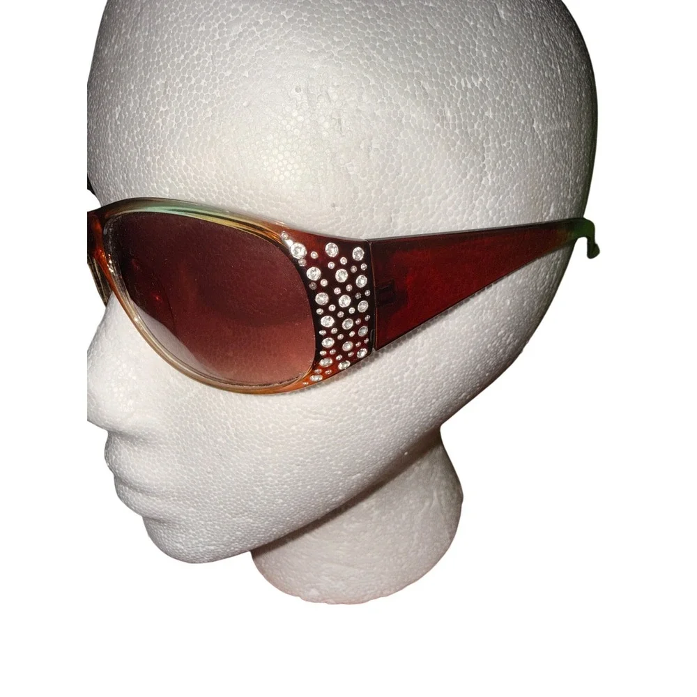 Retro Festival Foster Grant Solar Accents‎ Ombre Rhinestone Wrap Sunglasses